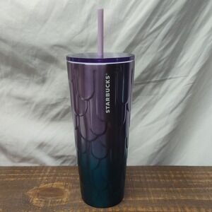 Starbucks Spring 2023 Purple Twilight Ombre Mermaid Scales Stainless Tumbler